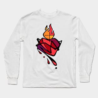 Jesus Christ Sacred Heart illustration Long Sleeve T-Shirt